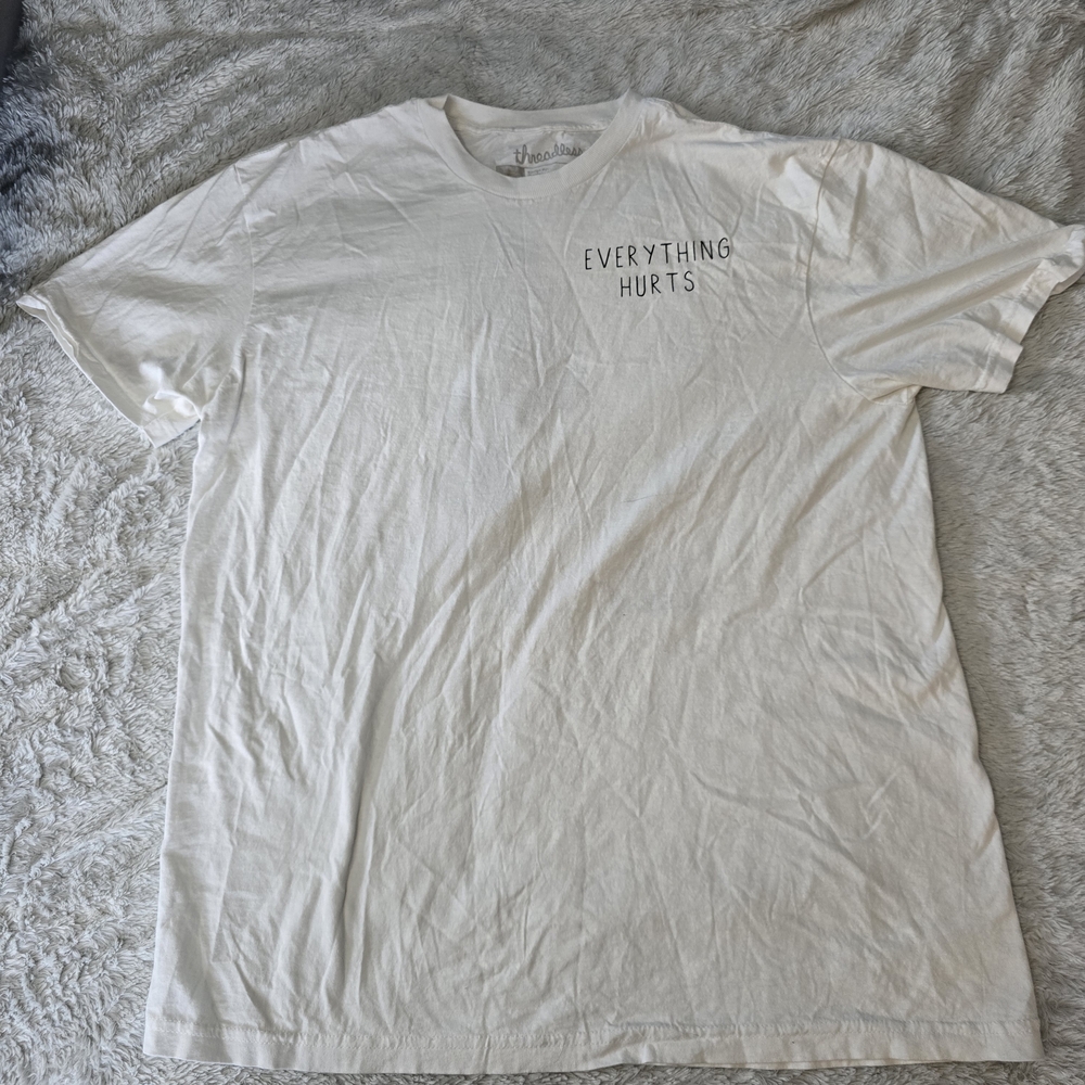 Everything Hurts Casual White Tee